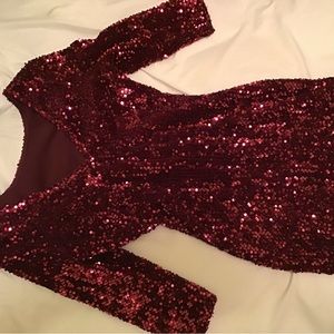 Boohoo Cranberry red sequins dress